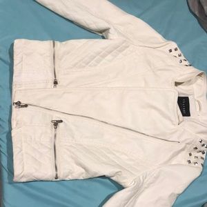 White studded leather jacket